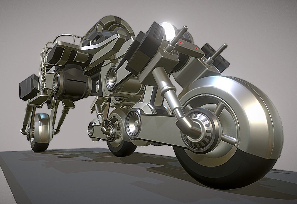 Futuristic Trike High-Poly preview image 1